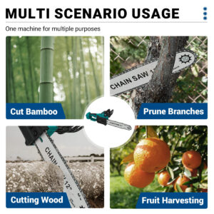 Drillpro 12 Inch Brushless Electric Chainsaw Cordless High Power 4000-5999W Speed 6800rpm Wood Cutter Ideal for Home DIY Woodwork Landscaping Garden Tools Battery Quantity without battery