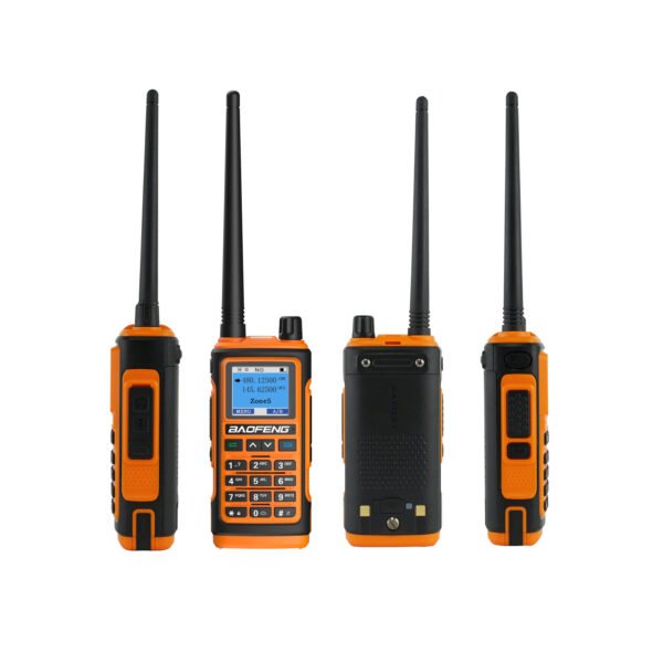 2023 BaoFeng UV-17 Walkie Talkie Long Range Ham 5W Portable Radios AM FM Wireless set Amateur Two-Way Radio UHF VHF for Hunting Plug EU Plug Color Orange