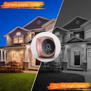 4.5 inch Peephole Video Doorbell Motion Detection Monitor PIR Night Vision Peephole Digital Doorbell Camera Video Cat Eye for Home Security Color Black