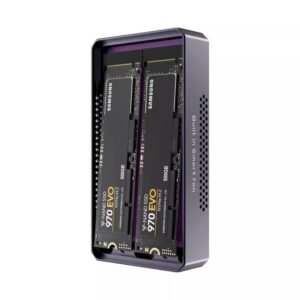 JEYI 586R Dual NVMe SDD Enclosure 2-Bay 2-Bay Hardware RAID Enclosure 20Gbps Transmission Speed SSD Case Support RAID0/ RAID1/ Large/ JBOD