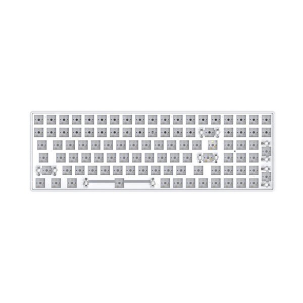 CIY Tester 100 Keys Keyboard Kit 2.4G Tri-mode Hot Swappable Mechanical Keyboard Switch Tester Color White