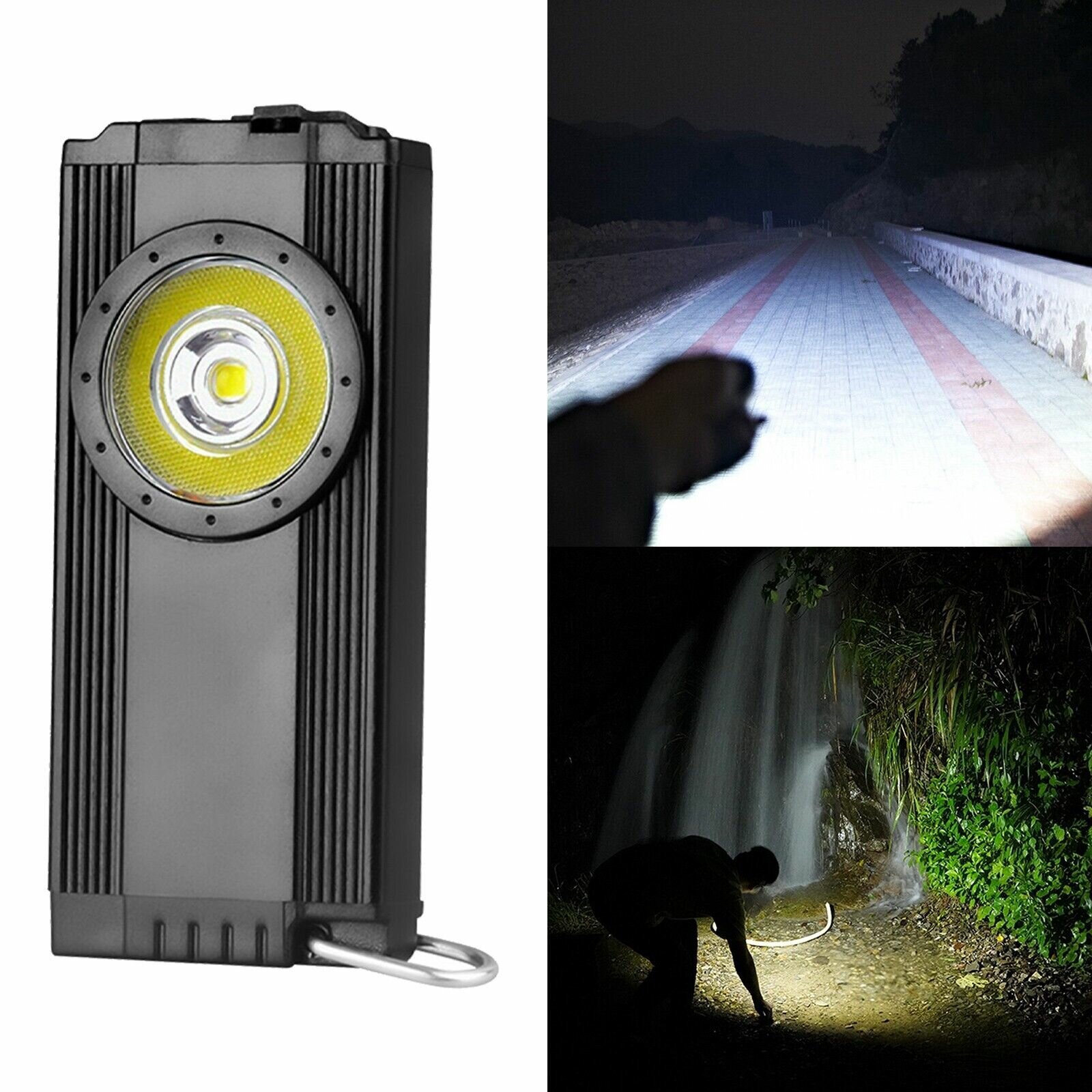 f98ad59d-11f4-4498-9051-c632c0babdd8.jpg Mini LED Flashlight Keychain Light Multifunctional Portable COB Camping Flashlights USB Charging Work Lights Fishing Lantern Color Black