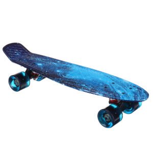 22" Mini Skateboards Kids Sport Long-board with LED Wheels for Children Beginners Ages 6-12 Color Red