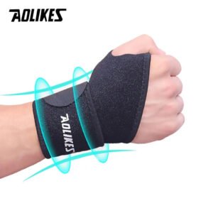 AOLIKES 1PCS Elastic Bandage Wrist Band Anti-slip Breathable Hand Protection for Weightlifting Ball Games Sports Color Black
