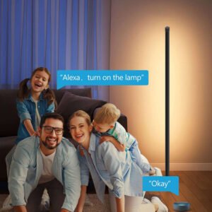 Smart RGB Dream Color Floor Lamp with Music Sync Modern 16 Million Color Changing Standing Mood Light with APP & Remote Control Height 1.2m