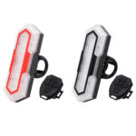 Wireless Bike Taillight 800mAh Battery Waterproof 5 Light Modes 180 Lighting Easily Installation with 120dB Horn Remote Control for Night Cycling Color Black