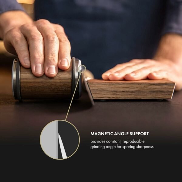 Newly Knife Sharpener Rolling Magnetic Knife Sharpener Kit Roller Edge Countertop Rolling Knife Sharpener Tool Two Sharpening Angles of 15 and 20 for Any Hardness Steel Makes Knife Sharpening