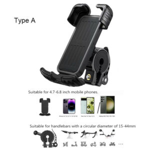 XANES YYS-443 Phone Holder 4.7"-6.8" Adjustable Phone Clip Stand Shockproof Portable Bike Holder Phone Bracket for Bicycle Motorcycle Type Type A